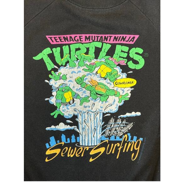 Teenage Mutant Ninja Turtles Crewneck Sweatshirt Youth‎ Large Vintage Retro 1990 - Picture 2 of 10